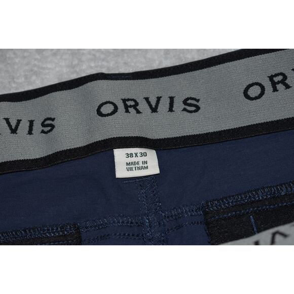 Orvis Fishing Tech Pants Mens Size 38 x 30 Stretch Nylon Blend Blue Zip Cargo - Picture 4 of 7